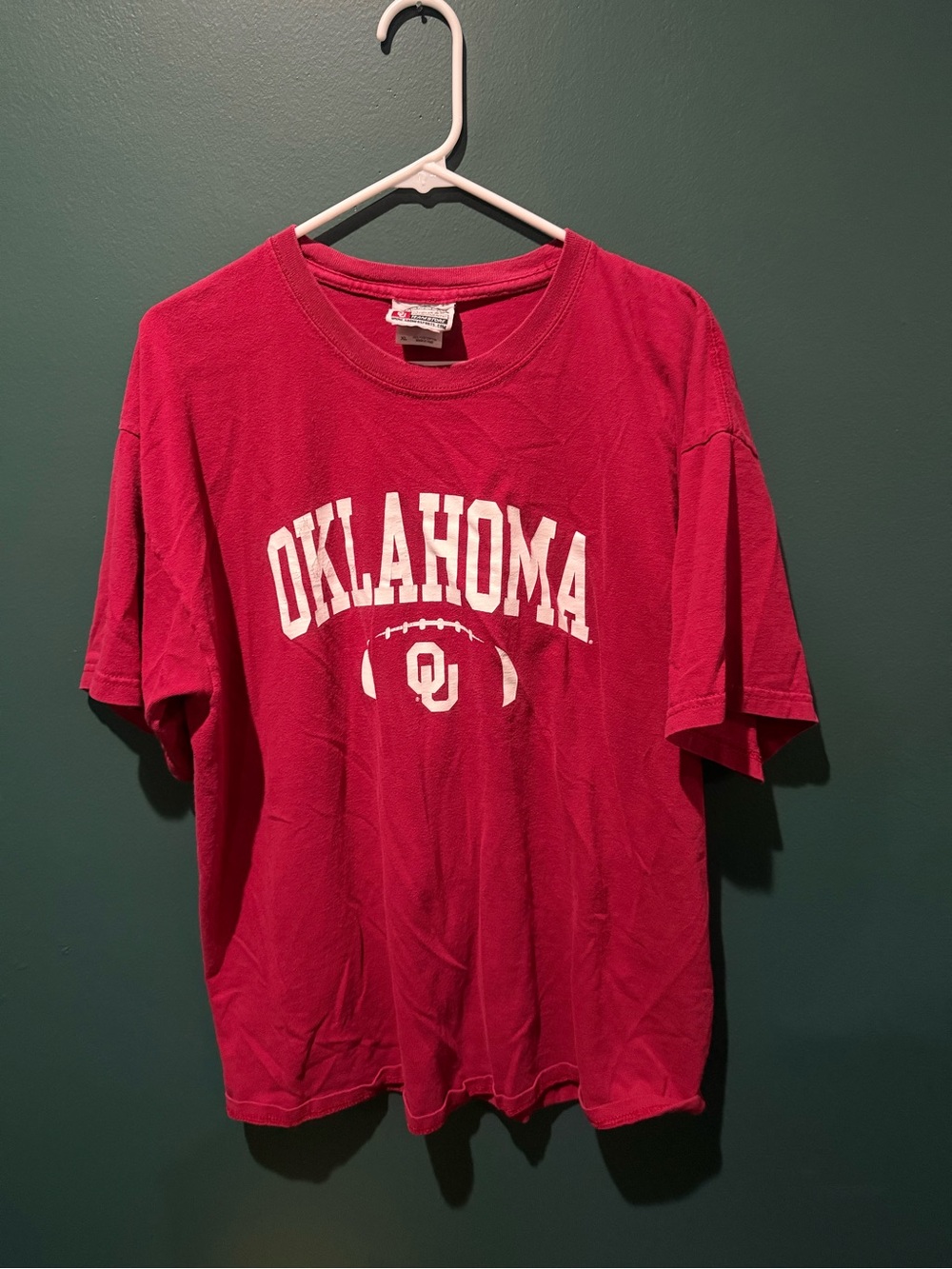 Sears Red Oklahoma OU Football Short Sleeve Tee